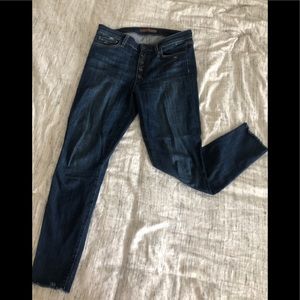 Joes high rise skinny ankle raw hem